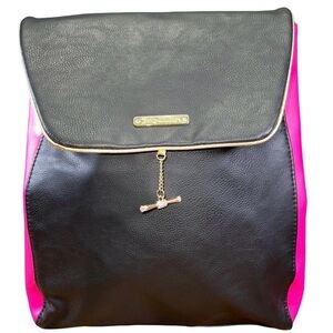 Juicy Couture Y2K XL Crossbody Messenger Adjustable Bag Black Pink Logo Lining